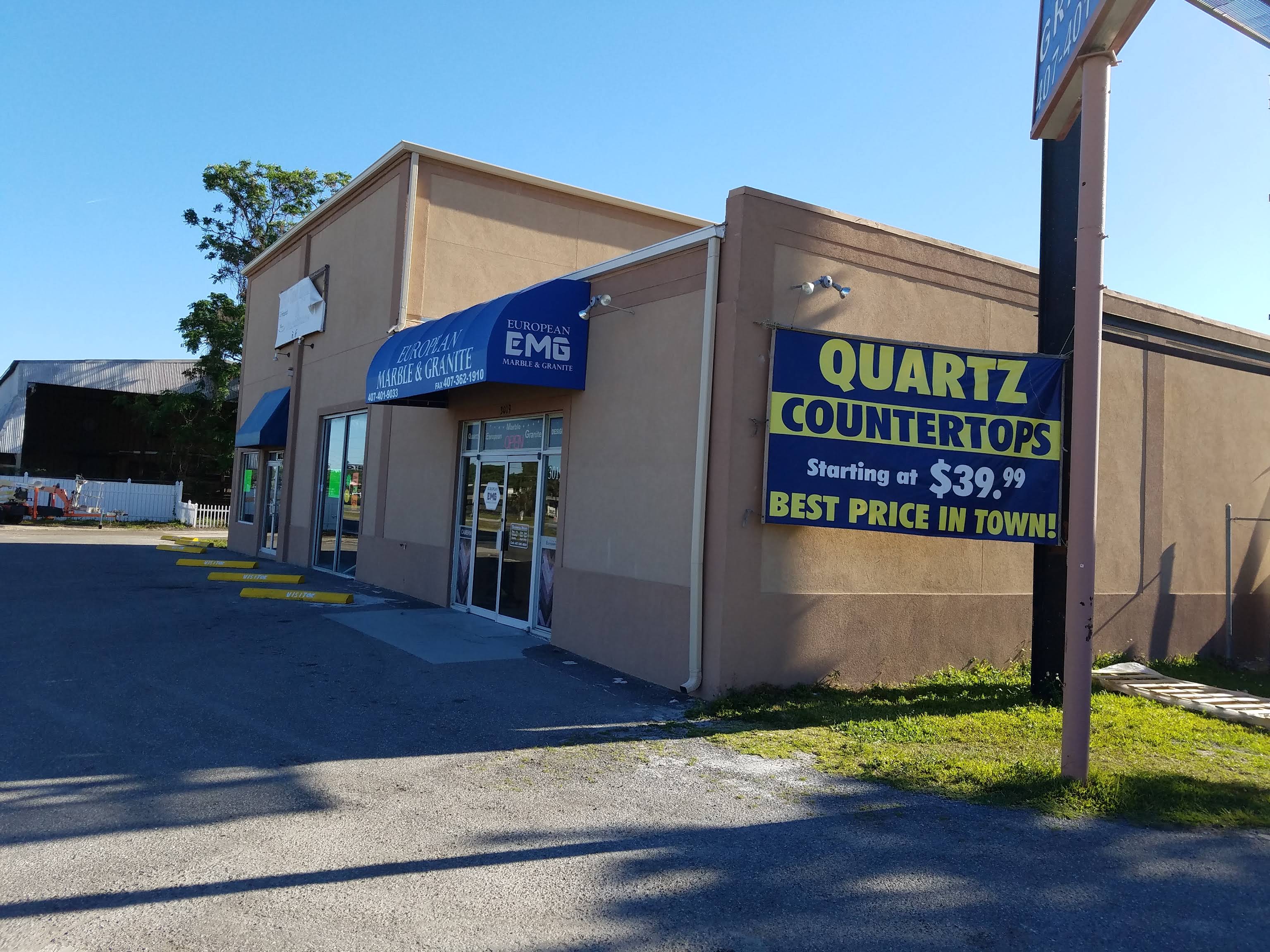 European Marble showroom featuring high-end custom stone slabs